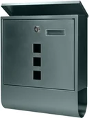 Sejfy i kasy pancerne - Orno Skrzynka na listy HAITI z galwanizowanej stali z gazetnikiem okienkami i wizytownikiem antracyt MB-2/A - miniaturka - grafika 1