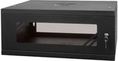 Szafy rack - Szafa wisząca 19" 4U 450mm drzwi szklane czarna - miniaturka - grafika 1