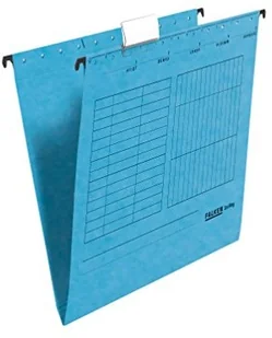 FALKEN Teczka zawieszkowa Falken Unireg opakowanie 25 szt. Wyprodukowano w Niemczech. Tekturowa A4 z plastikową fiszką do opisu niebieska Idealna do kartoteki do biur i urzędów. Certyfikat Błękitny Anioł 80002447 - Teczki i skoroszyty - miniaturka - grafika 2