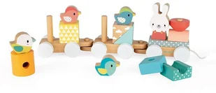 Janod Pociąg z klockami do ciągnięcia Pure - Pociągi dla dzieci - miniaturka - grafika 5