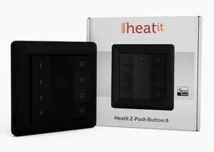 Heatit Heatit Z-Push 8x przycisk na ścianę czarny Z-wave HEATIT Z-PUSH8 BLACK - Systemy inteligentnych domów Heatit Heatit Z-Push 8x przycisk na ścianę czarny Z-wave HEATIT Z-PUSH8 BLACK - Systemy inteligentnych domów - miniaturka - grafika 1