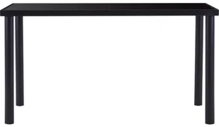 vidaXL 5-częściowy zestaw jadalniany, obity sztuczną skórą, czarny - Stoły z krzesłami - miniaturka - grafika 3