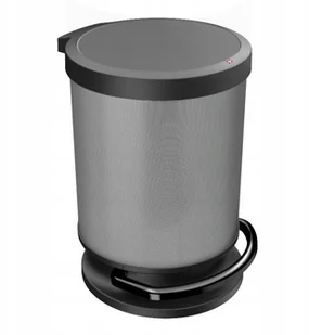 Rotho kosz na śmieci Paso okrągły, bezwonny kosz na odpady z tworzywa sztucznego o wyglądzie stali szlachetnej (PP), carbon metalik, 20 l ROTHO_1015510273 - Kosze na śmieci - miniaturka - grafika 3