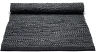 Dywany - Rug Solid Chodnik czarny skórzany 75x200 cm Rug Solid - miniaturka - grafika 1