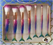 Pędzle do makijażu - PĘDZELKI OGON SYRENY ZESTAW PĘDZLI DO MAKIJAŻU TWARZY TĘCZOWY VERA-15 - miniaturka - grafika 1