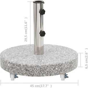 vidaXL Podstawa pod parasol, granitowa, 30 kg, okrągła, szara vidaXL - Parasole ogrodowe - miniaturka - grafika 6