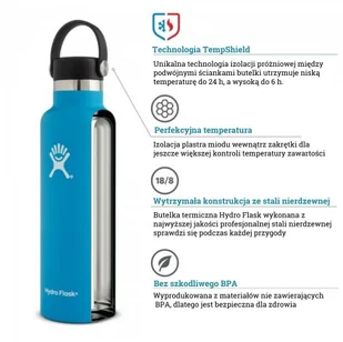 Hydro Flask Butelka termiczna 710 ml Standard Mouth flex Cap Hydro FLask - black - Butelki termiczne - miniaturka - grafika 2