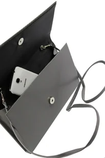 PolskaGalanteria.pl Elegancka Torebka/Kopertówka Torebka Wizytowa PolskaGalanteria WZÓR 2 BL SZARY DŁUGA - Torebki damskie - miniaturka - grafika 5