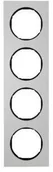 Klawisze i ramki - Berker R3 aluminium/czarny ramka 4 B_10142284 - miniaturka - grafika 1