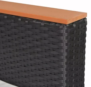 vidaXL Zestaw mebli do ogrodu, 6 części, czarny polirattan, blat WPC - Meble ogrodowe - miniaturka - grafika 9