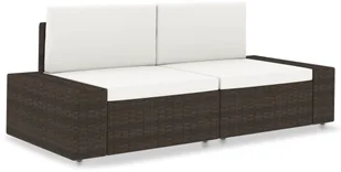 vidaXL Sofa modułowa 2-osobowa, rattan PE, brązowa - Sofy ogrodowe - miniaturka - grafika 8