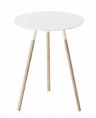 Wieszaki i stojaki - Yamazaki Stolik biały na drewnianych nóżkach YAM-02341 - miniaturka - grafika 1
