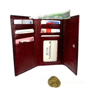 Nicole Portfel Damski Skórzany 14 cm Klamra Skóra Naturalna Z Klapką - Portfele - miniaturka - grafika 8