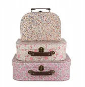 Wyposażenie pokoiku dziecięcego - Walizeczki Kuferki 3 szt. Kwiaty Kwiatki Vintage - miniaturka - grafika 1