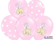 Baby shower i roczek - Strong Balloons Balony 14", "Słonik", STRONG, Baby Pink, 6 szt SB14P-256-000/6 - miniaturka - grafika 1
