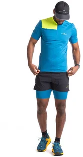 RONHILL RONHILL Koszulka biegowa męska TECH ULTRA 1/2 ZIP TEE niebiesko-żółta - Koszulki sportowe męskie - miniaturka - grafika 5
