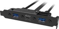 Akcesoria do komputerów stacjonarnych - Akasa Akasa Wspornik I/O 2x USB 3.2 Gen 2 + USB-C AK-CBUB52-50BK  4710679550268 - miniaturka - grafika 1