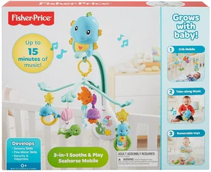 Fisher Price Muzyczna karuzela 3w1 Konik morski DFP12 - Karuzele dla niemowląt - miniaturka - grafika 5