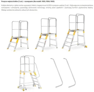 ALOSS 996 99674602 Drabina magazynowa mostek jednostronny wysokość robocza 3,08m) 74602-uniw - Drabiny - miniaturka - grafika 15