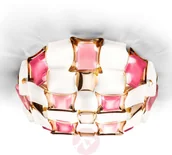 Lampy sufitowe - Slamp Mida lampa sufitowa, 67 cm, różowa/biała - miniaturka - grafika 1