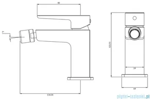Omnires Parma bateria bidetowa grafit PM7420GR | - Baterie bidetowe - miniaturka - grafika 3