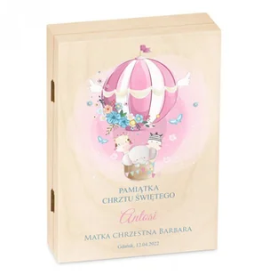 Murrano Zestaw Sztućców Dla Dzieci W Drewnianym Etui Nadruk Wesoły Balon SZT-ANIMALS_DRW-UV-018 - Sztućce dla dzieci - miniaturka - grafika 2