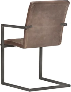 vidaXL Krzesła stołowe, wspornikowe, 6 szt., brązowe, skóra naturalna 3059812 - Krzesła - miniaturka - grafika 5