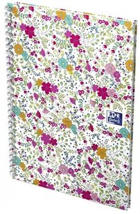Oxford Kołozeszyt B5/60k kratka oprawa twarda Floral - Szkolne artykuły papiernicze - miniaturka - grafika 2