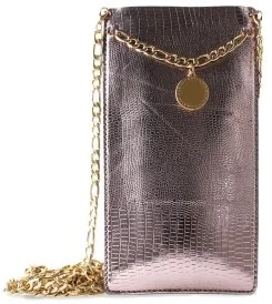 PURO GLAM Chain - Etui uniwersalne do smartfonów z 2 kieszeniami na karty w/gold chain XL (brązowy) PGPCCHAIN3XL - Etui i futerały do telefonów - miniaturka - grafika 3