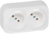 Gniazdka elektryczne - Legrand Gniazdo Forix 2 x 2P IP20 natynkowe, białe - miniaturka - grafika 1