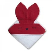Smoczki do butelek - Hi Little One Hi Little One - Hi Little One  -  Ręcznik z Kapturem 100 x 100 Sleepy Bunny Hooded Bath Towel Strawberry - miniaturka - grafika 1
