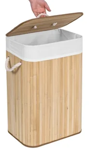 Kosz bambusowy na pranie 72L 1 komorowy naturalny - Kosze na bieliznę - miniaturka - grafika 3