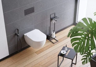 Deante Deante Mokko Stojak z półką na papier toaletowy czarny mat ADMN242 - Stojaki i wieszaki na papier toaletowy - miniaturka - grafika 6