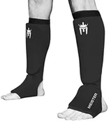 Ochraniacze do sportów walki - Meister MMA Elastische ochraniacze piszczeli, wyściełane, 1 para, czarny, Small / Medium 1063CSGBKSM - miniaturka - grafika 1