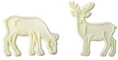 Formy do ciast - JEM Cake Company foremka do wycinania ""Renifery"" z tworzywa sztucznego | 2-częściowy zestaw: 7 X 8 & 7 x 5 cm | z tworzywa sztucznego | jako dekoracyjna ozdobą | forma do wycinania  formy na ciasto (117CH027) - miniaturka - grafika 1