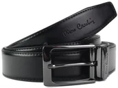 Paski - Pierre Cardin Uniwersalny czarny męski Pasek FWJX5 DOUBLE BLACK-BROWN - miniaturka - grafika 1