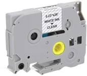 Etykiety do drukarek - Brother Zamiennik taśmy TZE-115 6mm przeźroczysta/biały - miniaturka - grafika 1