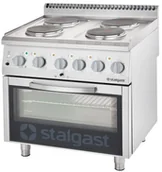 Piece, kotły  i płyty grzejne gastronomiczne - Stalgast kuchnia elektryczna 4 palnikowa wym. 800x700x850 z piekarnikiem elektrycznym 10,4+7kW (statyczny) 9716000 - miniaturka - grafika 1