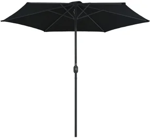 vidaXL Parasol ogrodowy na słupku aluminiowym, 270x246 cm, czarny vidaXL - Parasole ogrodowe - miniaturka - grafika 5