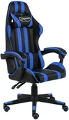 Fotele gamingowe - vidaXL Fotel dla gracza, czarno-niebieski, sztuczna skóra vidaXL - miniaturka - grafika 1