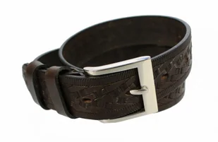 WIREX (PL) Pasek Skórzany Męski WIREX (PL) GŁADKI SZARFOWANY "BIEŻNIK" CIEMNY CZEKOLADOWY 35 mm Skóra Licowa Extra - Paski - miniaturka - grafika 3