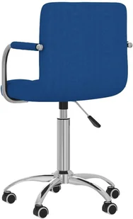 vidaXL Lumarko Obrotowe krzesło stołowe, niebieskie, tapicerowane tkaniną 3087973 - Krzesła - miniaturka - grafika 5