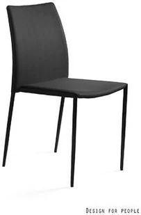 Unique Krzesło DESIGN czarne tkanina na metalowych nogach DES-PVC-4 - Krzesła - miniaturka - grafika 2