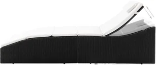 vidaXL Leżak ogrodowy z polirattanu, 192x62x95 cm, brązowo-kremowy - Leżaki ogrodowe - miniaturka - grafika 3