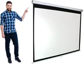 Ekrany projekcyjne - 200x200 Ekran projekcyjny manualny format 1:1 4:3 - miniaturka - grafika 1