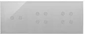 Wyłączniki światła i elektryczne - Simon Panel dotykowy Simon 54 Touch DSTR3244/71 S54 Touch 3 moduły 2 pola dotykowe poziome + 4 pola dotykowe + 4 pola dotykowe srebrny - miniaturka - grafika 1