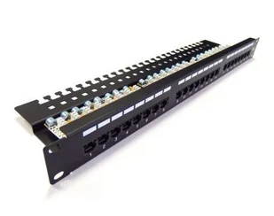 Digitus Patch panel 19" 24 porty, kat.6, S/FTP, 1U, wspornik kablowy, czarny (kompletny) DN-91624S-EC - Panele krosownicze - miniaturka - grafika 3