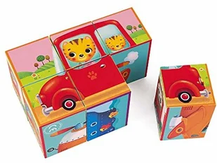 Janod Duże klocki Pojazdy, 6 elementów - Klocki - miniaturka - grafika 4