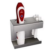 Kubki na szczoteczki do zębów - Andex Uchwyt na szczoteczkę i dwie końcówki stal nierdzewna TECHNIC 337/SG - miniaturka - grafika 1