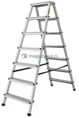 Drabiny - Drabina aluminiowa, dwustronna, 7 stopni wytrzymałość: 125-150 kg (wytrzymałość 125 kg) - miniaturka - grafika 1